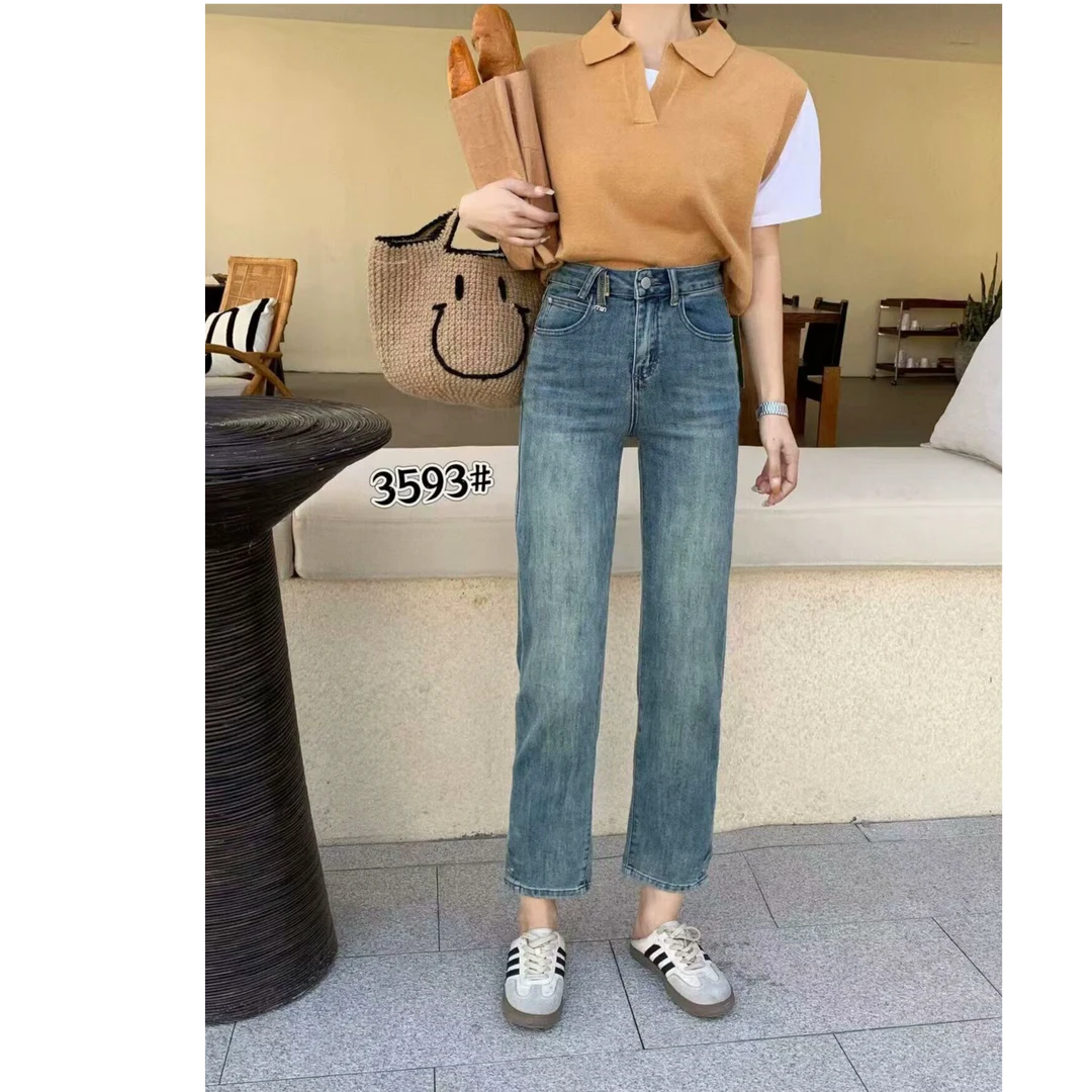 【3593】春款显瘦时尚百搭烟管裤