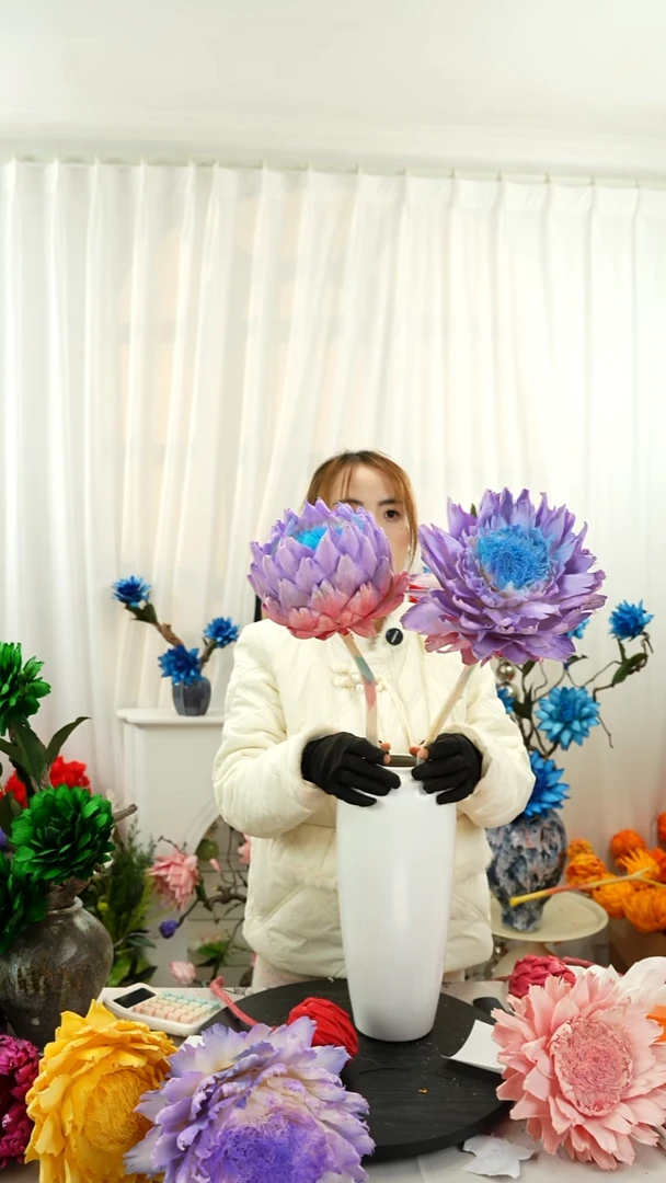 永生洋蓟 霸王花 2个头微瑕【紫霞】A30