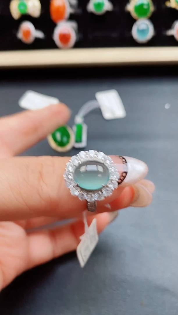 翡翠戒指银S925镶嵌5080550