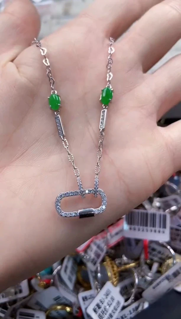 翡翠戒指银S925镶嵌11  11  ----7