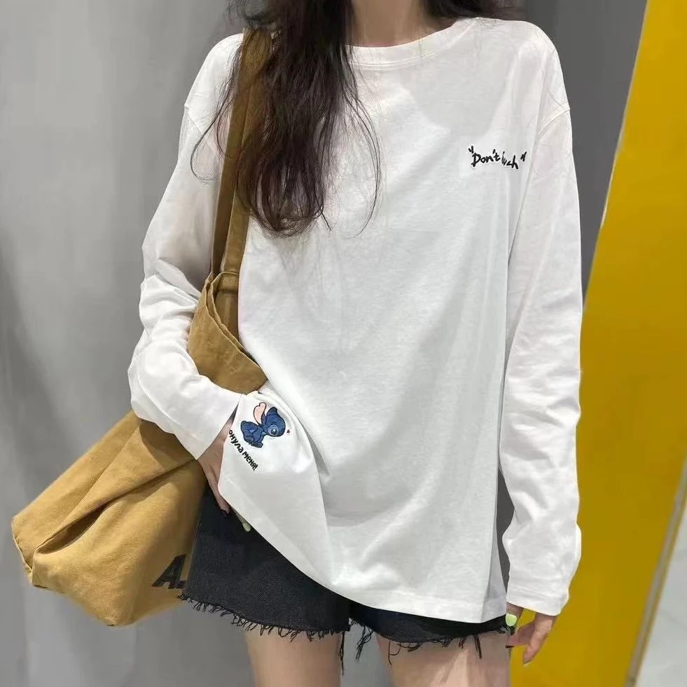 喜家外贸-A.D.Khal纸袋简约刺绣纯棉长袖卫衣女0035