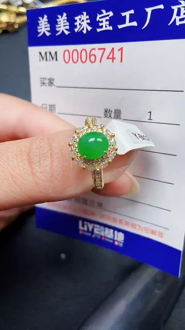 翡翠银S925镶嵌颈饰6741