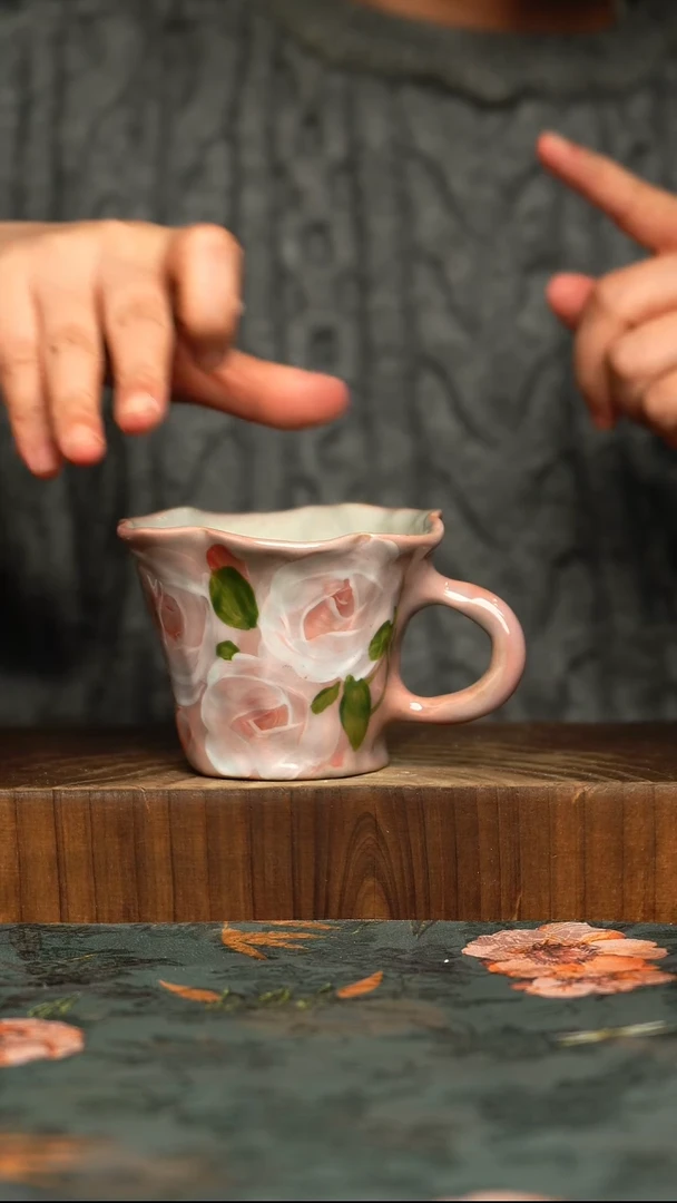 杯釉下彩手工手绘同款陶器