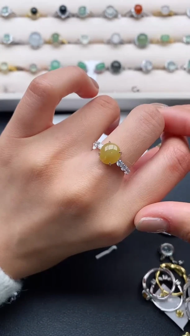 银S925镶嵌戒指翡翠111111111+4