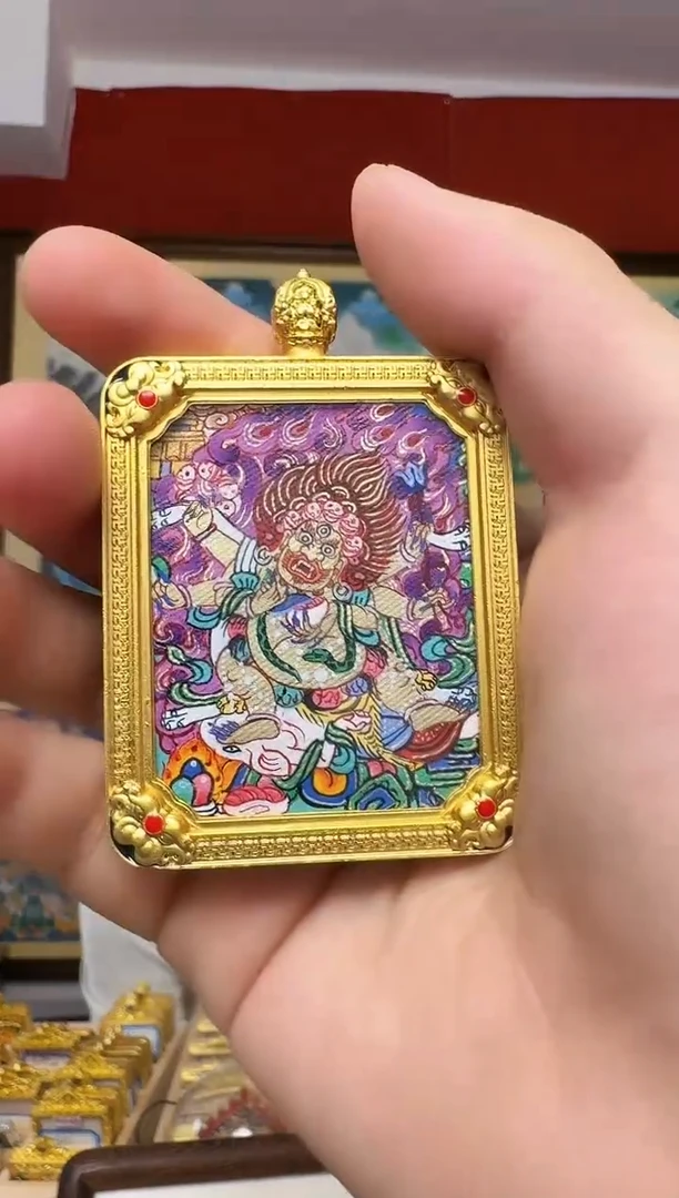 吊坠大黑-热贡元旦唐卡画院 周毛