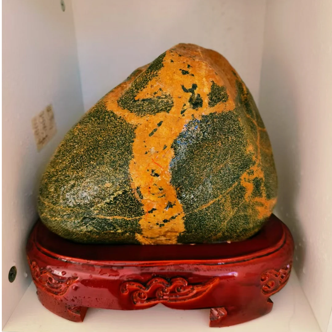 正宗泰山黄金纹理石客厅镇尾补角办公室靠山