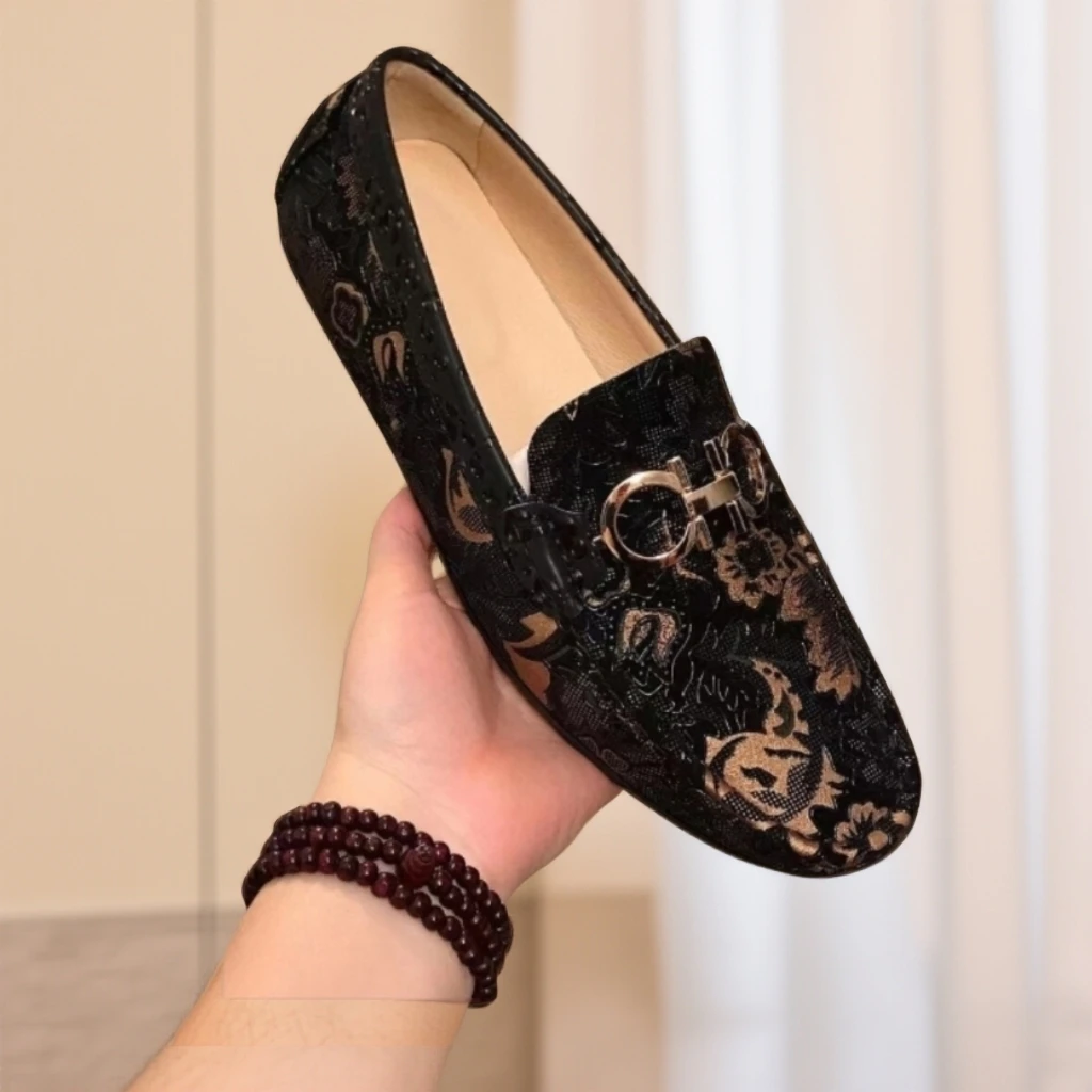 轻奢中国风豆豆鞋男士潮流高端休闲皮鞋网红爆款一脚蹬驾车鞋百搭