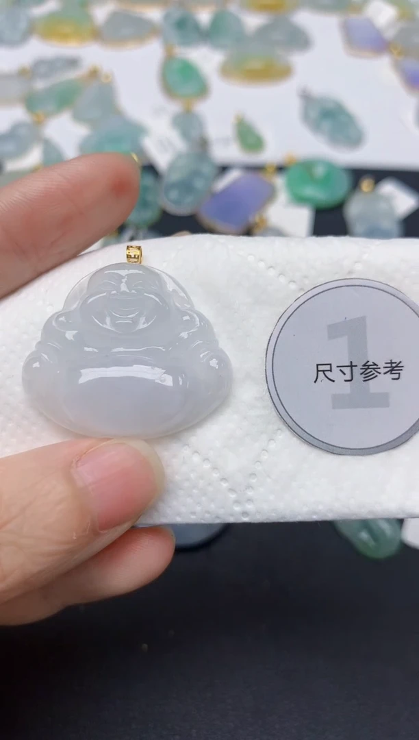翡翠18K金镶嵌颈饰天然缅甸A货翡翠