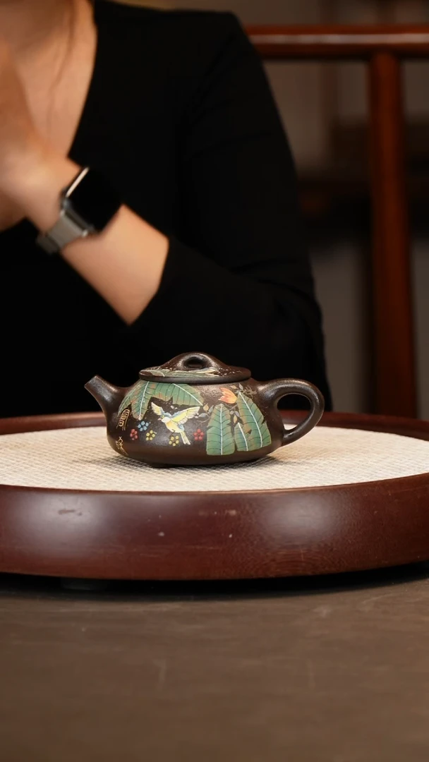 【江伯泽】景舟石瓢 铁砂泥260c+小狮子+狮耳花盆