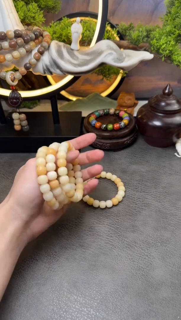 【闪购商品】菩提手串未镶嵌A694 干磨芝士奶白