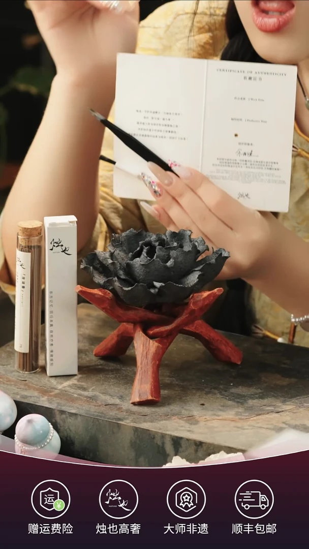 陶瓷烛也景德镇非遗手捏陶瓷花玄夜