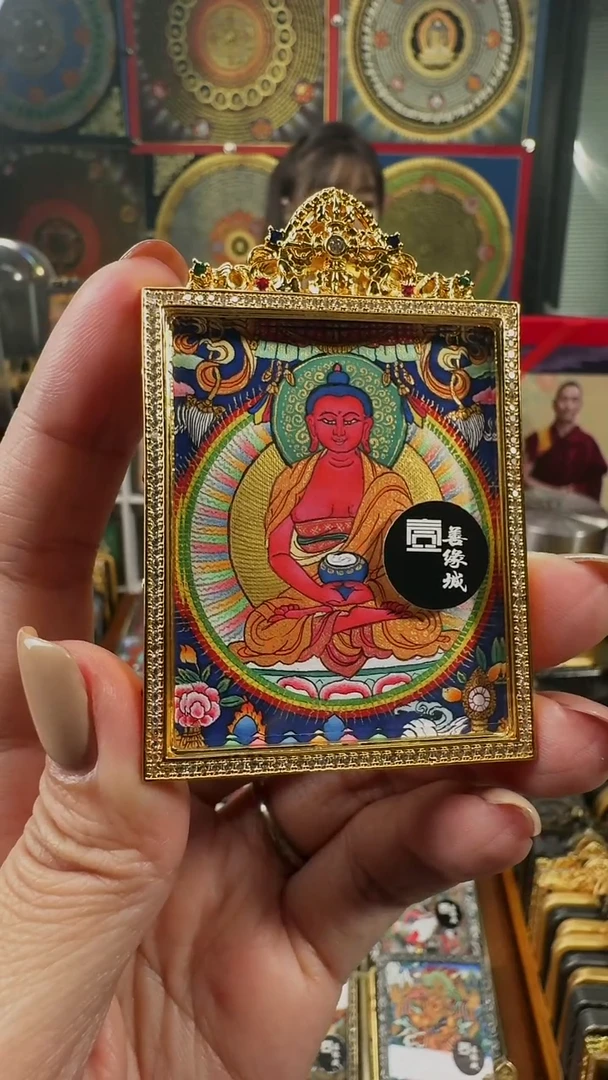 吊坠 壹善缘城手绘唐卡阿弥