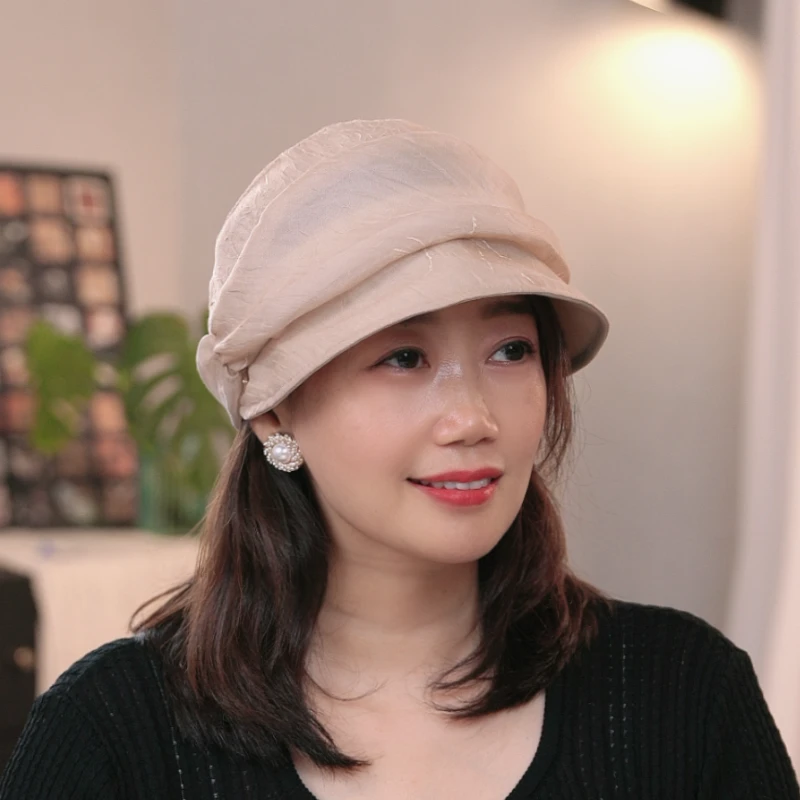 新款夏季百搭洋气遮阳帽优雅气质鸭舌帽出行户外透气防晒太阳帽女