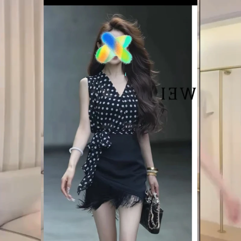 2025早春女装爆款时尚气质衬衫大V+显瘦洋气高腰短裙套装