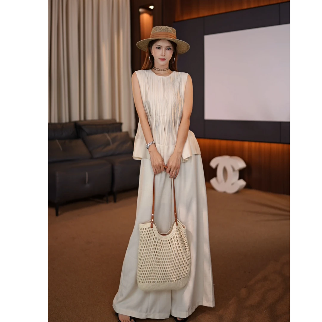 2025夏季新款气质无袖套装女宽松显瘦中长款小个子裙子BN28010