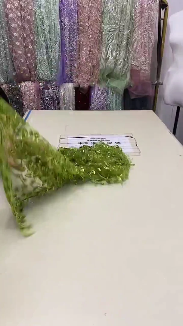 网纱614号，珠绣布料