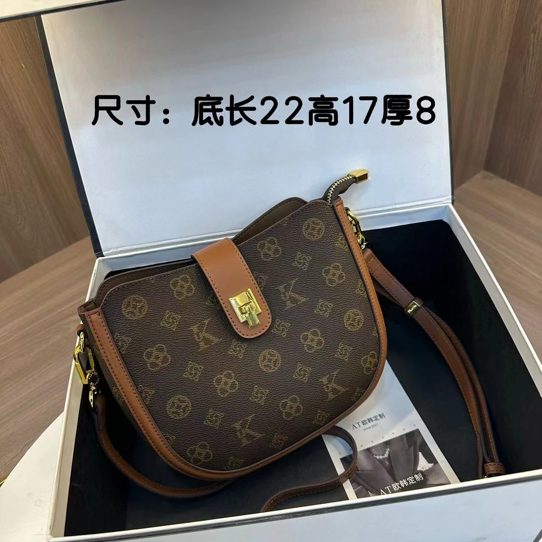 优库迪斯2025爆款轻奢马鞍包时尚百搭气质单肩斜挎女包UK96753#