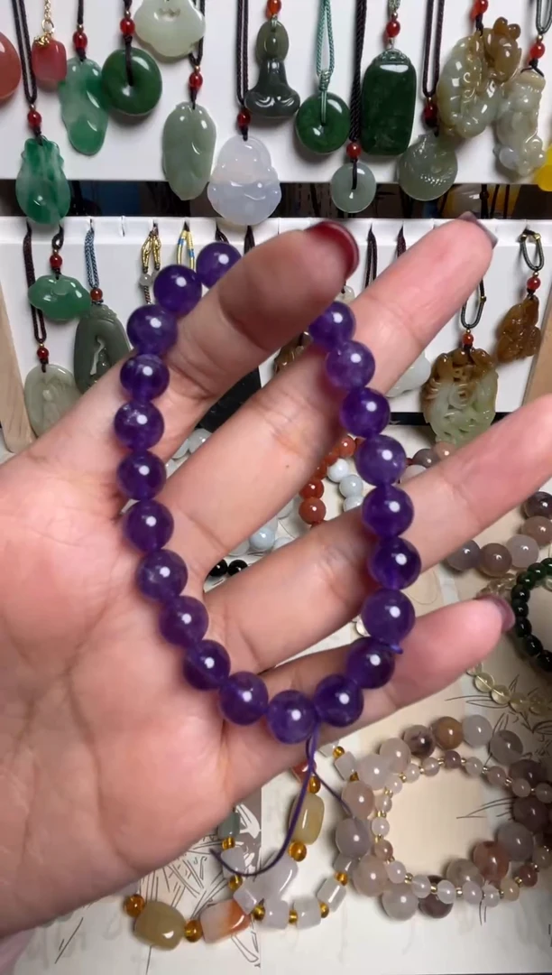 未镶嵌手串水晶紫水晶卡8mm