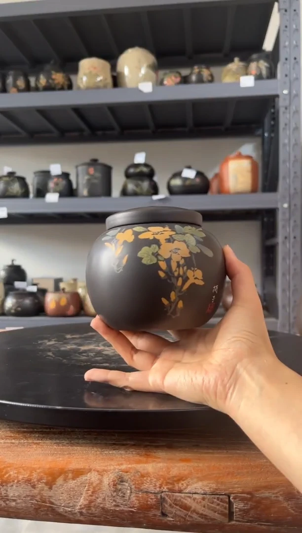 建水紫陶精品茶罐