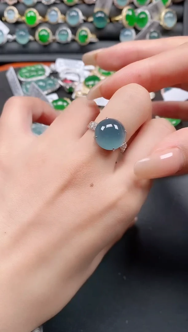 银S925镶嵌戒指翡翠11111111