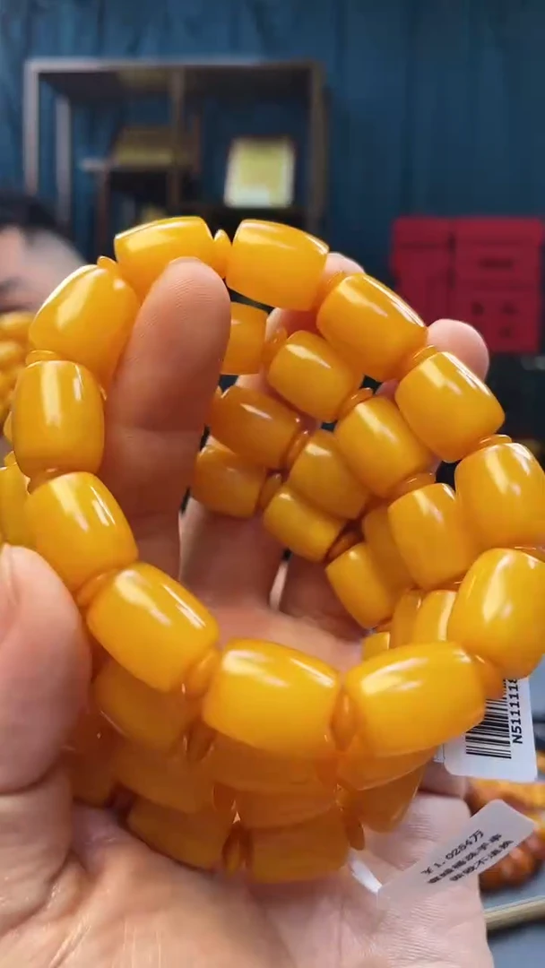 手串琥珀未镶嵌蜜蜡桶珠手串（多样性发其一）