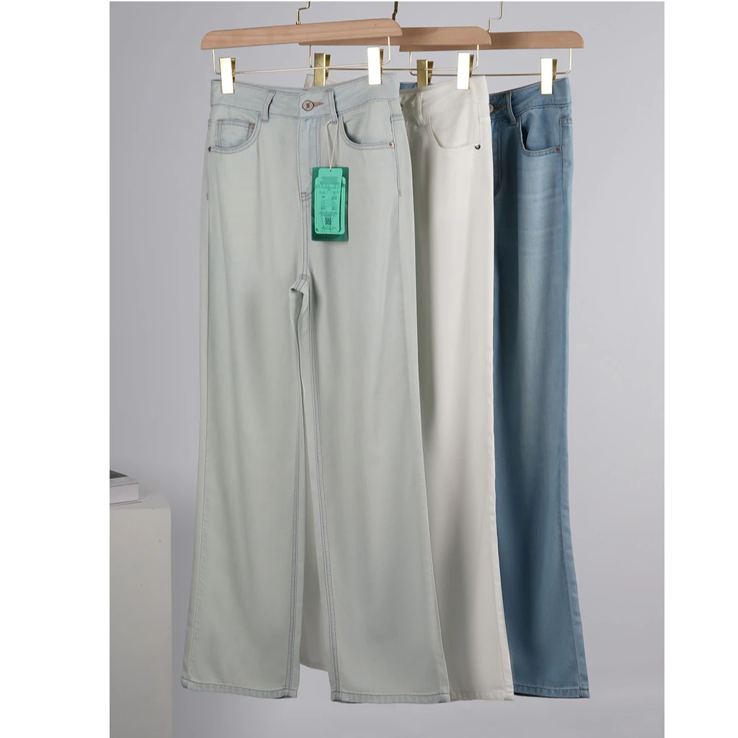 宝丫轻奢  女式时髦宽松百搭修身直筒阔腿牛仔裤K2780