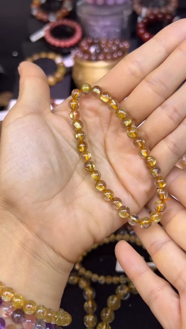 未镶嵌手串水晶金发晶6.8mm