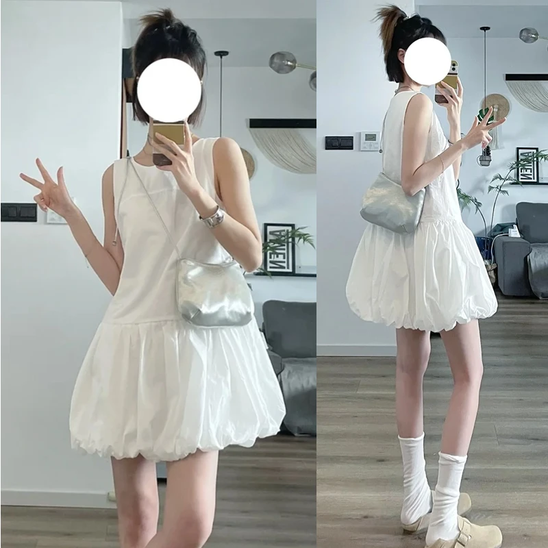 孕妇花苞连衣裙夏季法式温柔风时尚外穿宽松显瘦休闲夏款背心裙子