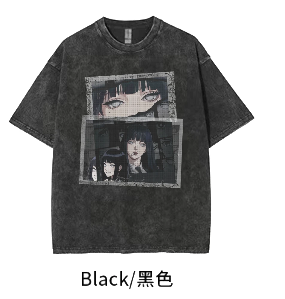 【雏田】KiKiTee oversize洗水做旧风宽松260g纯棉手绘T恤