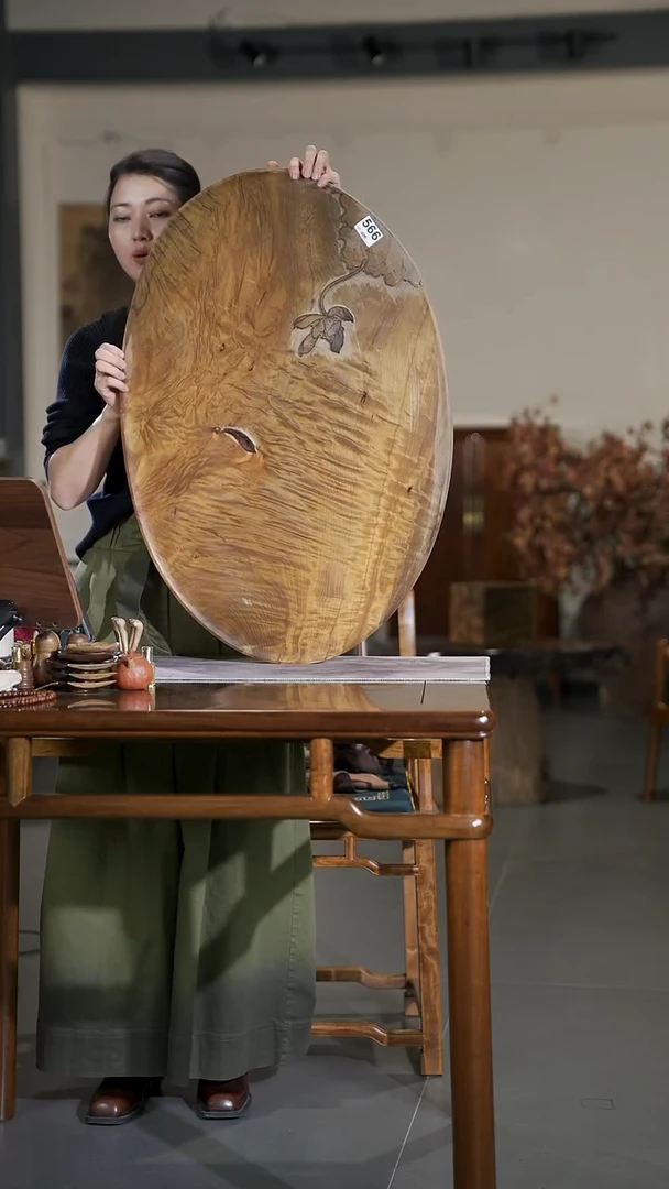 金丝楠566金丝楠阴沉木水波纹茶盘