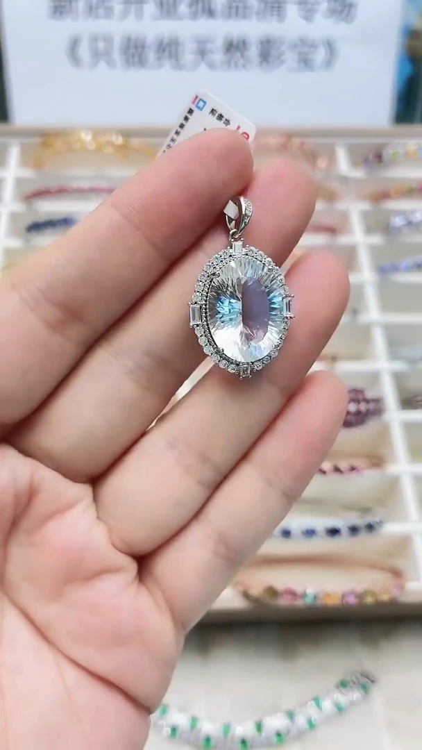 吊坠(不含链)银S925镶嵌水晶326ZB1123产品一个（多样性）