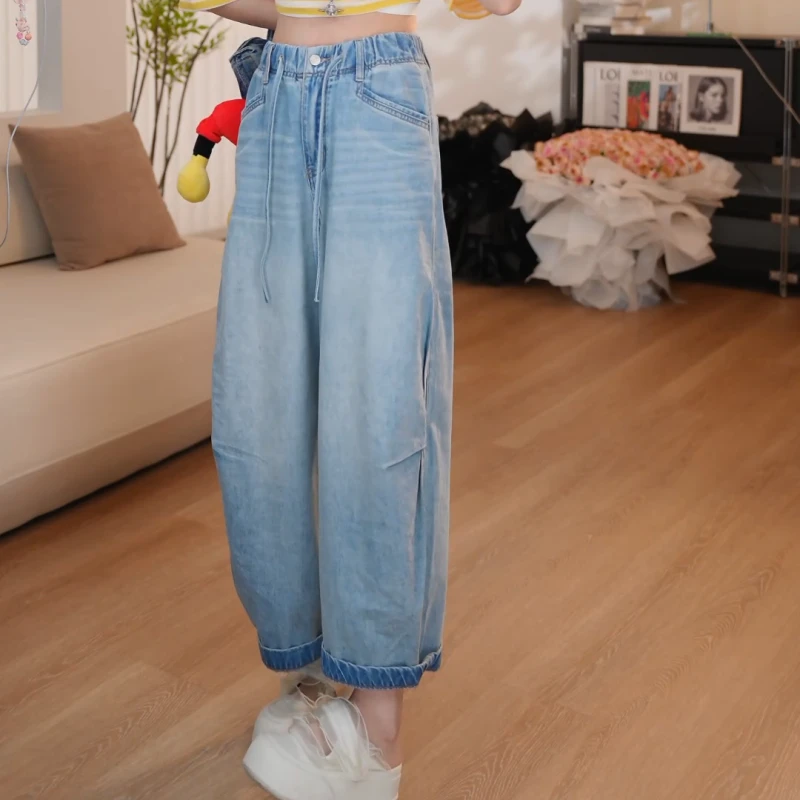 【蓝珀叠境】夏季新款显瘦设计款时尚休闲牛仔裤LK2503658