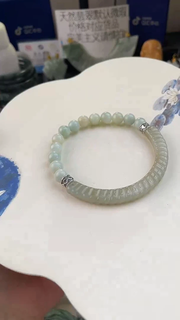 未镶嵌手链翡翠手工定制主默认微瑕播介绍为准