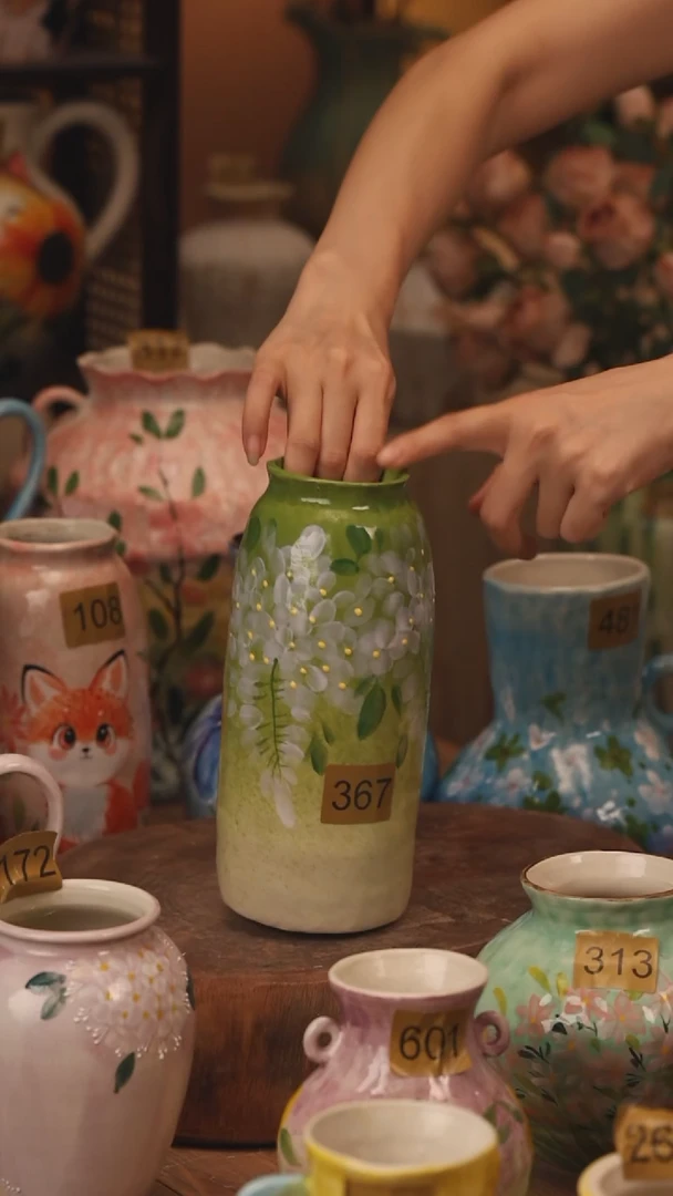陶瓷367景德镇设计师手作花器摆件侘寂风