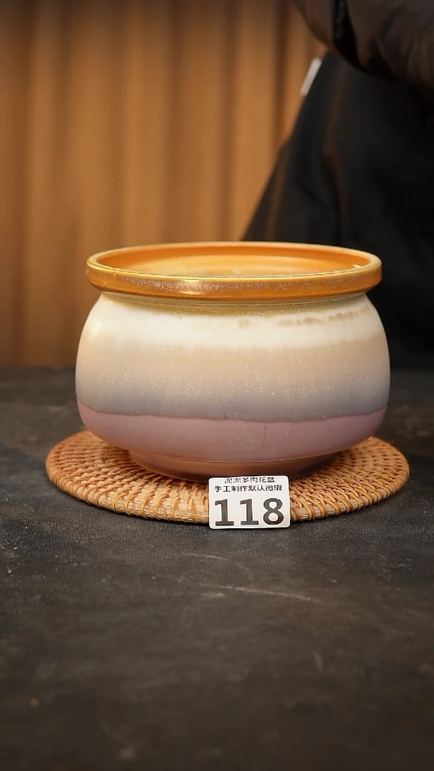 【闪购商品】瓷片118泥泥手工花盆口13高11