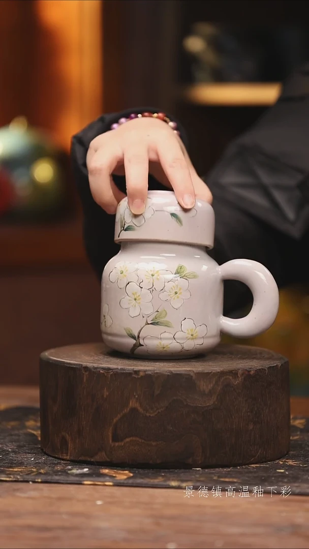 陶瓷景德镇高温釉下手绘陶瓷@L077@