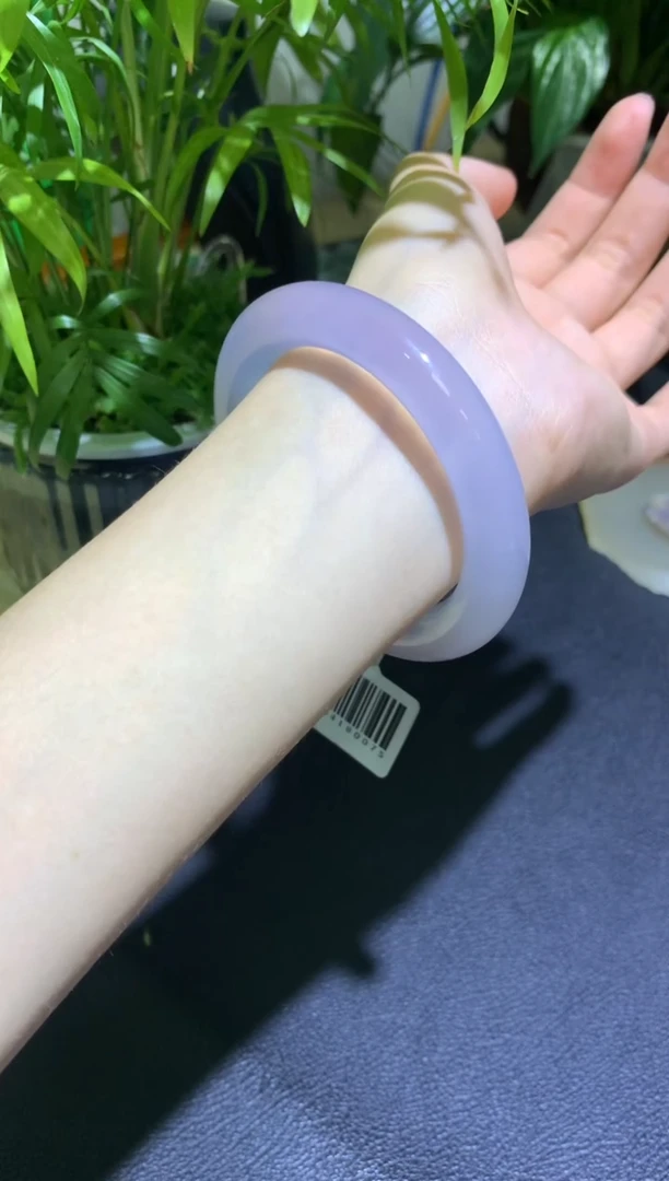 手镯玛瑙/玉髓未镶嵌冰紫圆条
