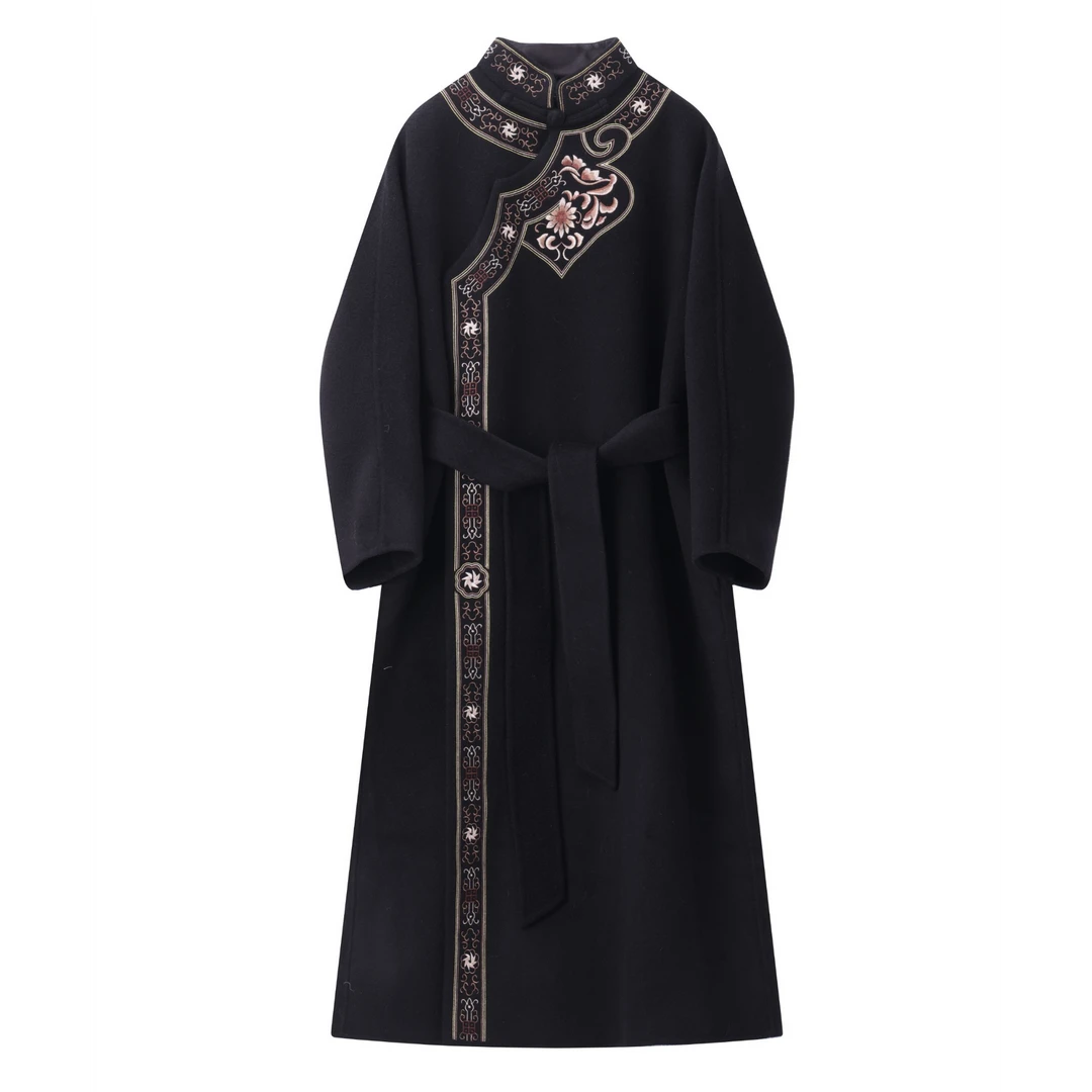 【PUHUA-朴婳】2024秋冬新款经典国风中式时尚刺绣重工女装大衣 538