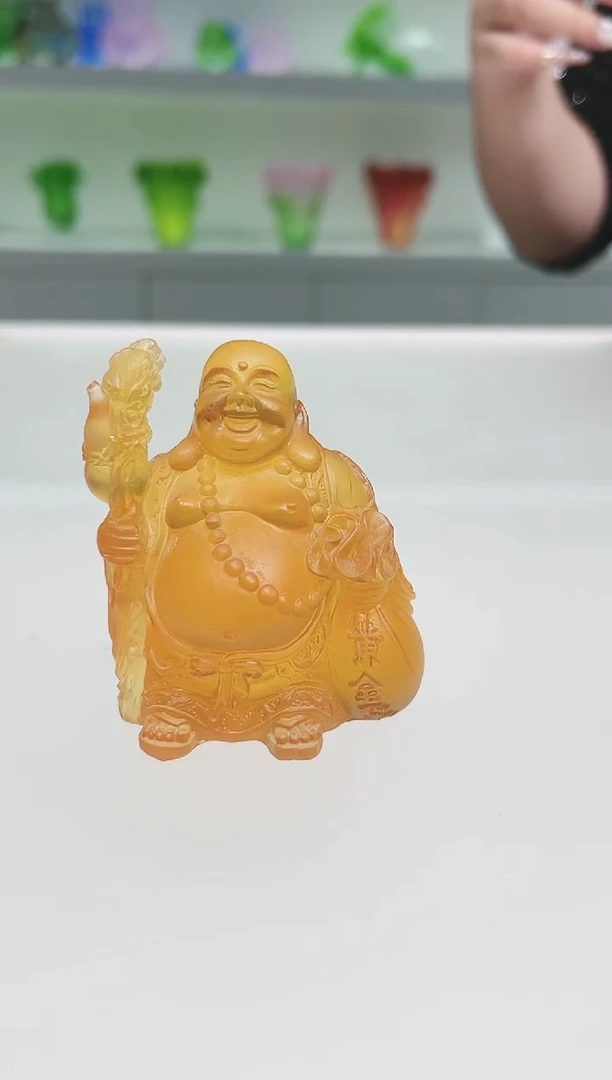 手工艺品琉璃古法琉璃弥勒
