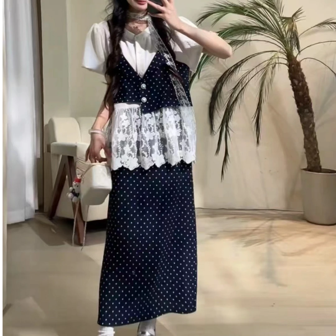 8013韩系套装蕾丝少年优雅欧若风甜美日常韩版夏季两件套