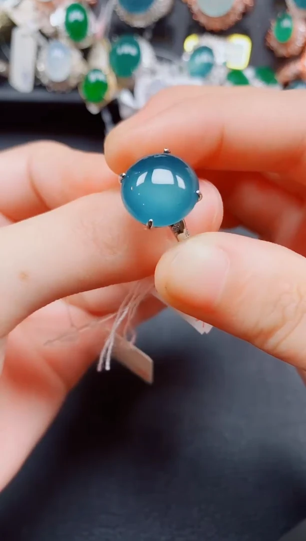 银S925镶嵌戒指翡翠翡翠