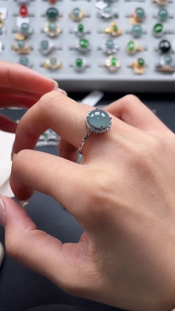 【闪购商品】翡翠戒指银S925镶嵌678658