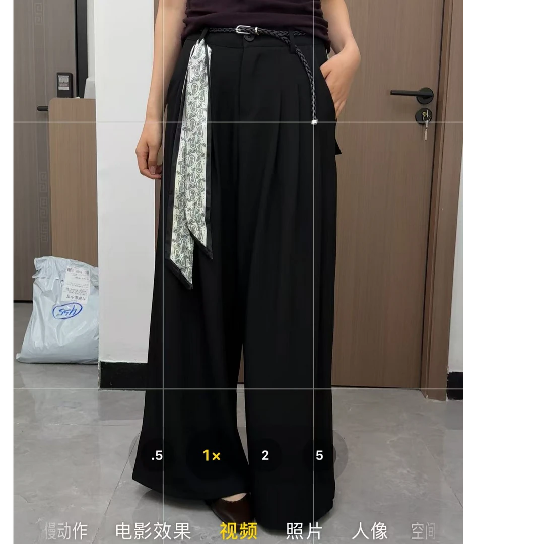 259921标美家腰带阔腿西裤