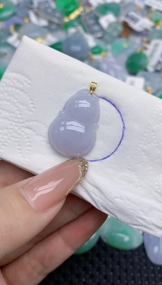 颈饰18K金镶嵌翡翠   天然翡翠A货  百元以上9米证书费自理