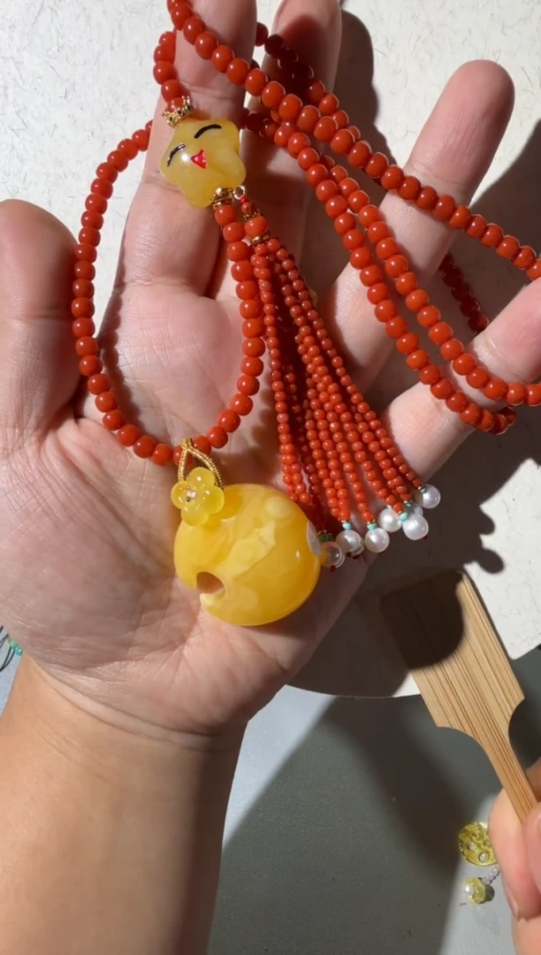 【闪购商品】蜜蜡项链未镶嵌蜜蜡月亮项链