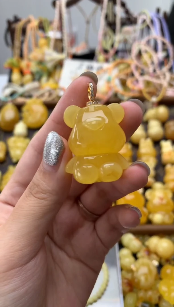 银S925镶嵌琥珀珠宝奇石084琥珀蜜蜡微瑕品