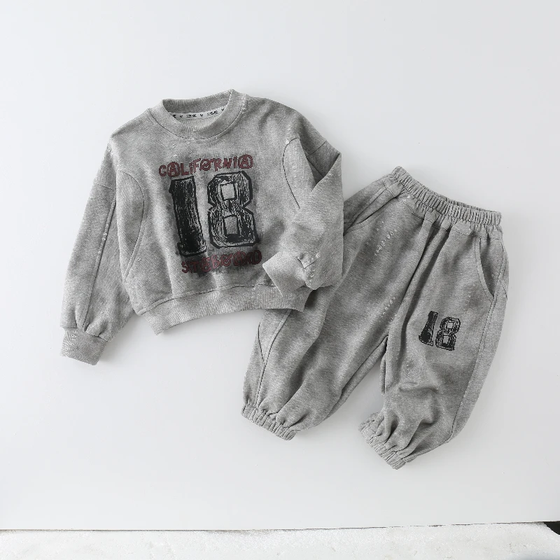 【现货捡漏】儿童休闲套装春秋2024新款时尚洋气卡通两件套km015