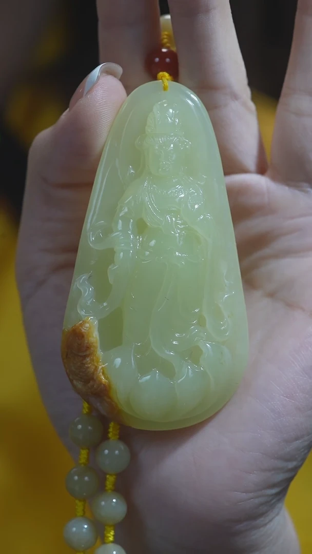 颈饰未镶嵌和田玉观音