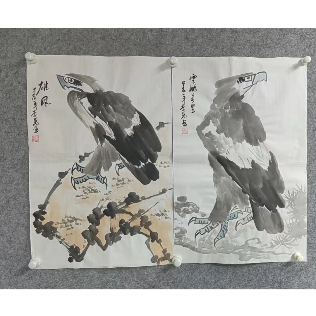 李万2.7平尺画作-鹰  随机发一张（福利）