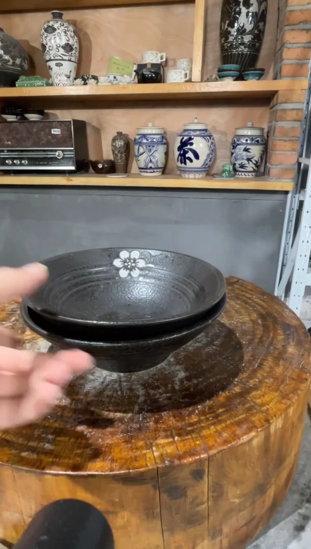 陶土日式樱花拉面碗到手两只